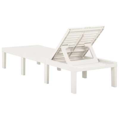 vidaXL Sun Lounger Plastic White, white vidaXL Sun Lounger Plastic White