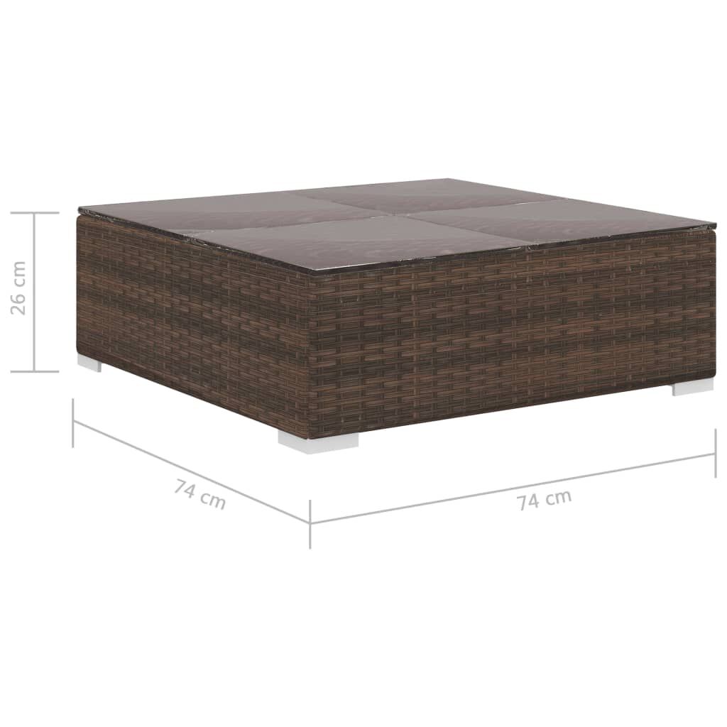 vidaXL 8 Piece Garden Lounge Set with Cushions Poly Rattan Brown