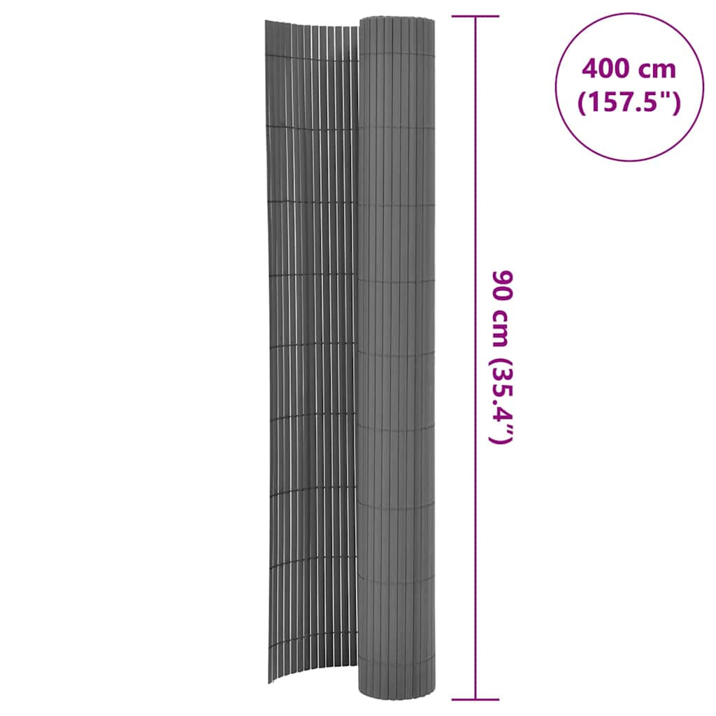 vidaXL Double-Sided Garden Fence 90x400 cm Grey