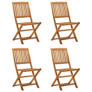 vidaXL Folding Outdoor Chairs 4 pcs Solid Acacia Wood