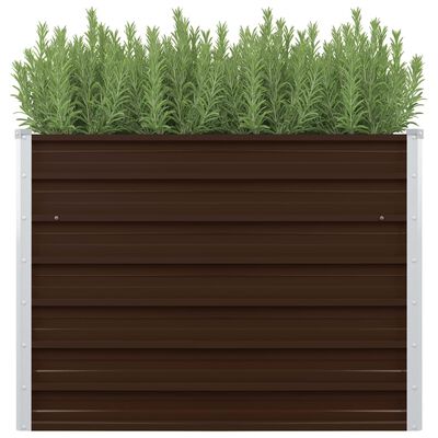 vidaXL Raised Garden Bed Brown 100x100x77 cm Galvanised Steel, brown vidaXL Raised Garden Bed Brown 100x100x77 cm Galvanised Steel
