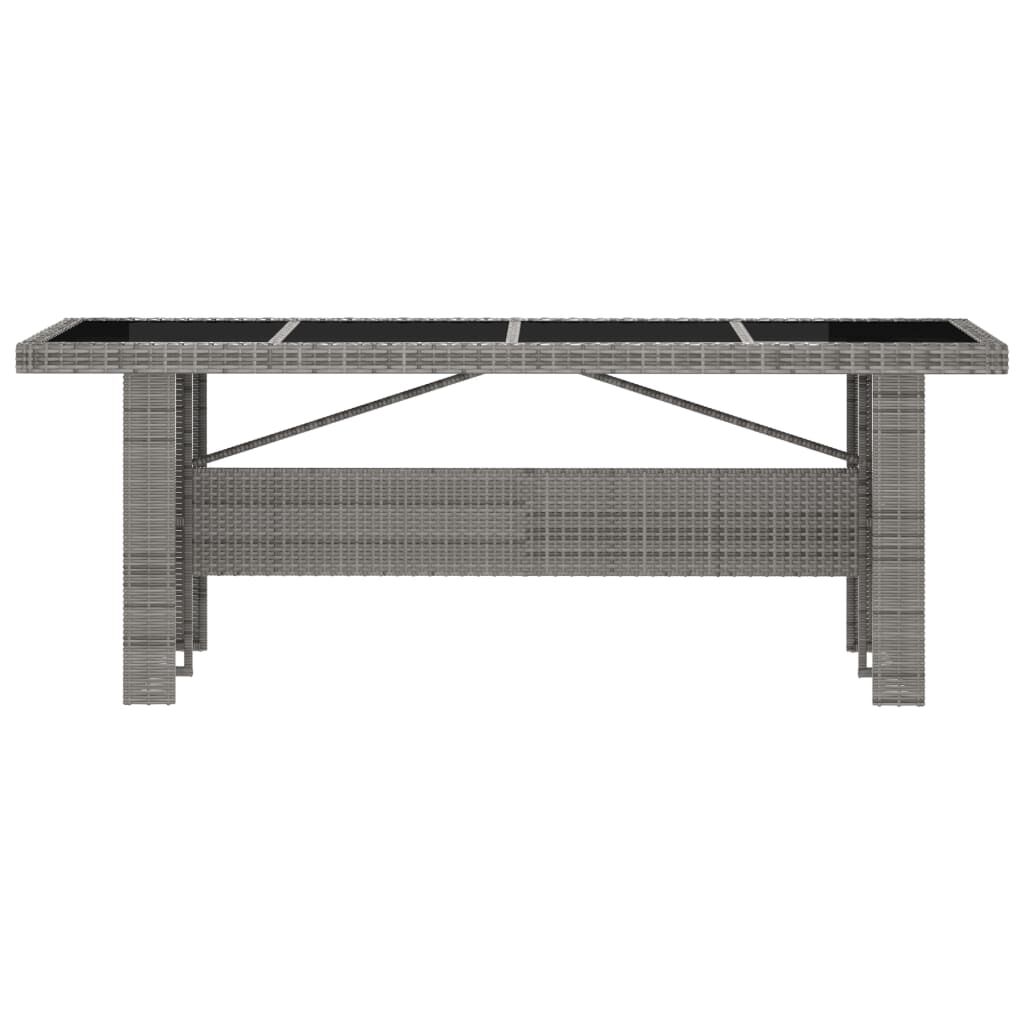 vidaXL 11 Piece Outdoor Dining Set with Cushions Poly Rattan Grey