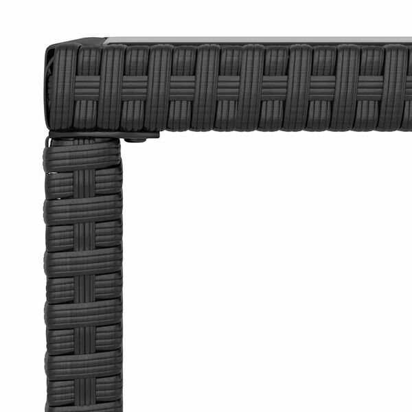 vidaXL 4 Piece Garden Lounge Set with Cushions Black Poly Rattan