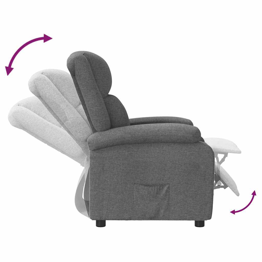 vidaXL Recliner Chair Dark Grey Fabric