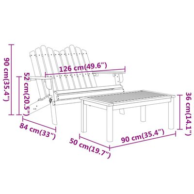 vidaXL 4 Piece Adirondack Garden Lounge Set Solid Wood Acacia, brown vidaXL 4 Piece Adirondack Garden Lounge Set Solid Wood Acacia