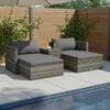 vidaXL 5 Piece Garden Lounge Set with Cushions Poly Rattan Grey