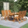 vidaXL 5 Piece Garden Dining Set Solid Acacia Wood 150-200 cm