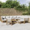 vidaXL 12 Piece Garden Lounge Set with Light Grey Cushions Bamboo