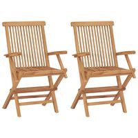 vidaXL Folding Garden Chairs 2 pcs Solid Teak Wood,  vidaXL Folding Garden Chairs 2 pcs Solid Teak Wood