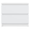 vidaXL Bed Cabinets 2 pcs White 50x39x43.5 cm Engineered Wood