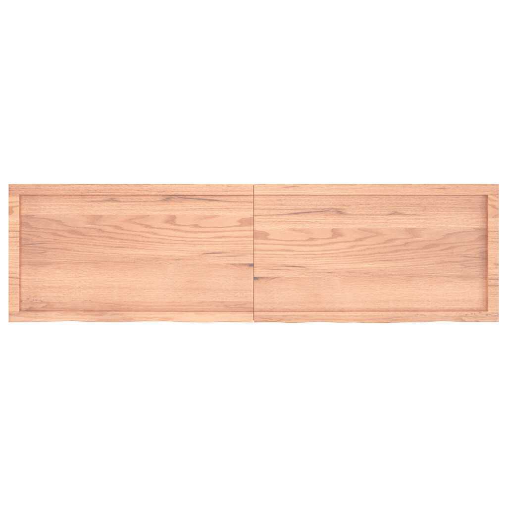 vidaXL Table Top Light Brown 180x50x(2-4) cm Treated Solid Wood Oak