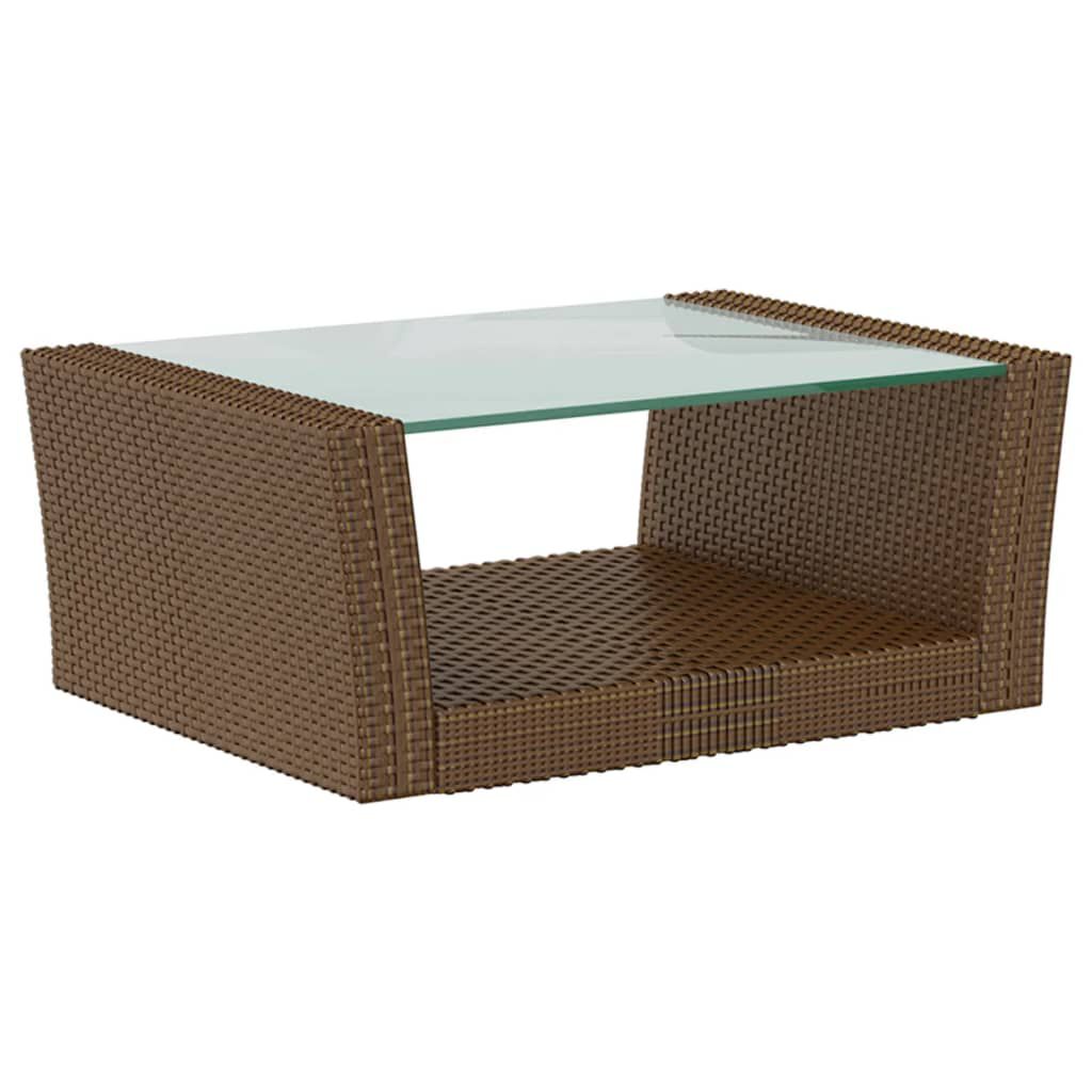 vidaXL 8 Piece Garden Lounge Set with Cushions Poly Rattan Brown