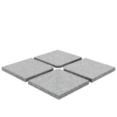 vidaXL Umbrella Weight Plates 4 pcs Grey Granite Square 100 kg,  vidaXL Umbrella Weight Plates 4 pcs Grey Granite Square 100 kg