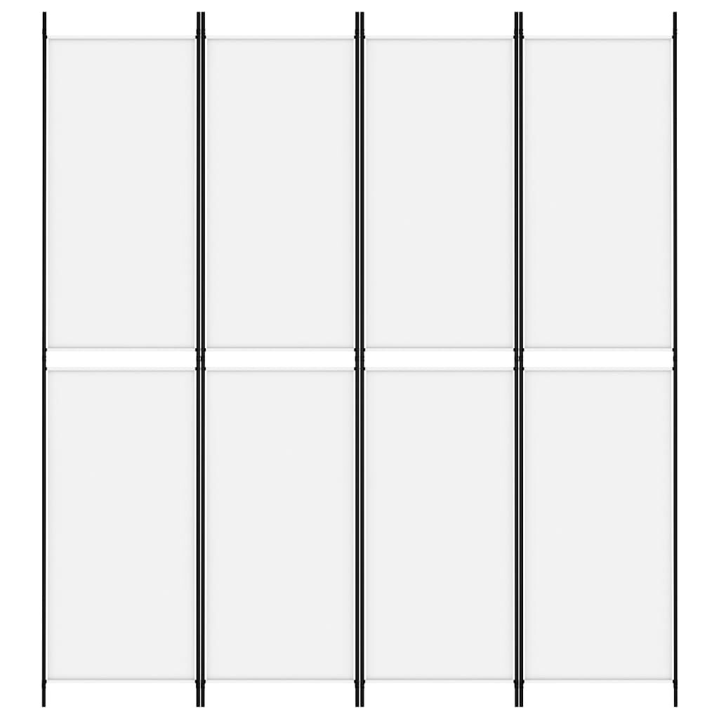 vidaXL 4-Panel Room Divider White 200x220 cm Fabric