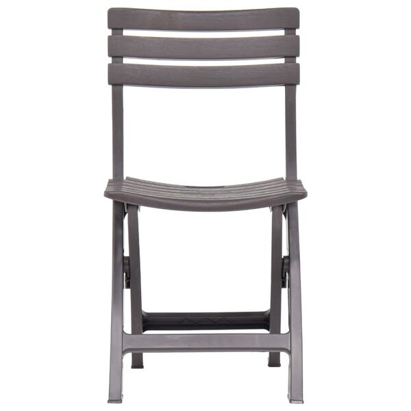 vidaXL Folding Garden Chairs 2 pcs Plastic Mocha