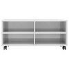 vidaXL TV Cabinet with Castors High Gloss White 90x35x35 cm Engineered Wood