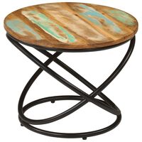vidaXL Coffee Table Ø50x40 cm Solid Wood Reclaimed and Steel,  vidaXL Coffee Table Ø50x40 cm Solid Wood Reclaimed and Steel