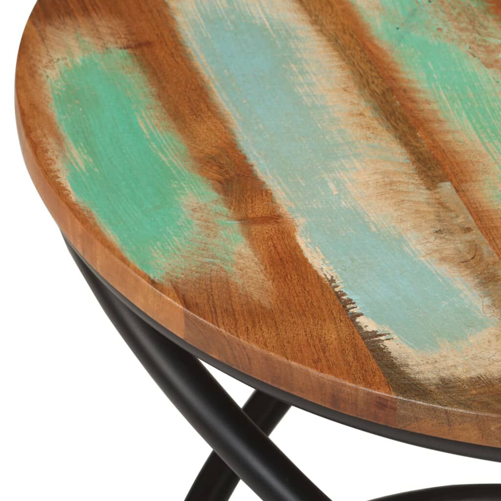 vidaXL Coffee Table Ø50x40 cm Solid Wood Reclaimed and Steel