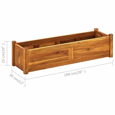 vidaXL Garden Raised Bed Acacia Wood 100x30x25 cm,  vidaXL Garden Raised Bed Acacia Wood 100x30x25 cm