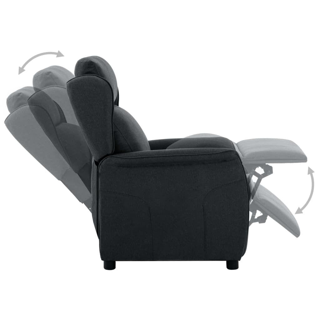 vidaXL Recliner Chair Dark Grey Fabric