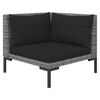 vidaXL 11 Piece Garden Lounge Set with Cushions Poly Rattan Dark Grey
