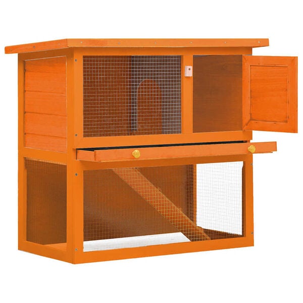 vidaXL Outdoor Rabbit Hutch Small Animal House Pet Cage 1 Door Wood