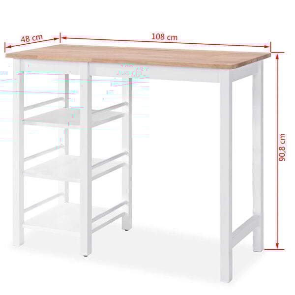 vidaXL Bar Set 3 Pieces MDF White