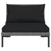 vidaXL 14 Piece Garden Lounge Set with Cushions Poly Rattan Dark Grey