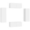 vidaXL 4 Piece TV Cabinet Set White Engineered Wood