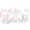 vidaXL 3 Piece Folding Bistro Set Plastic White