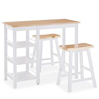 vidaXL Bar Set 3 Pieces MDF White, white vidaXL Bar Set 3 Pieces MDF White