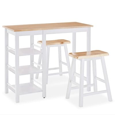 vidaXL Bar Set 3 Pieces MDF White, white vidaXL Bar Set 3 Pieces MDF White