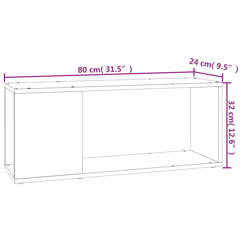 vidaXL TV Cabinet Black 80x24x32 cm Engineered Wood