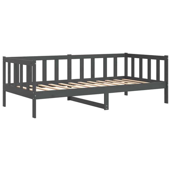 vidaXL Day Bed without Mattress Grey Solid Wood Pine 90x200cm