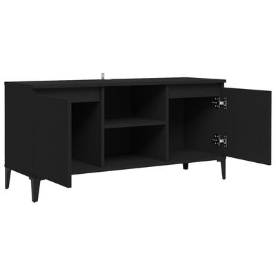 vidaXL TV Cabinet with Metal Legs Black 103.5x35x50 cm, black vidaXL TV Cabinet with Metal Legs Black 103.5x35x50 cm