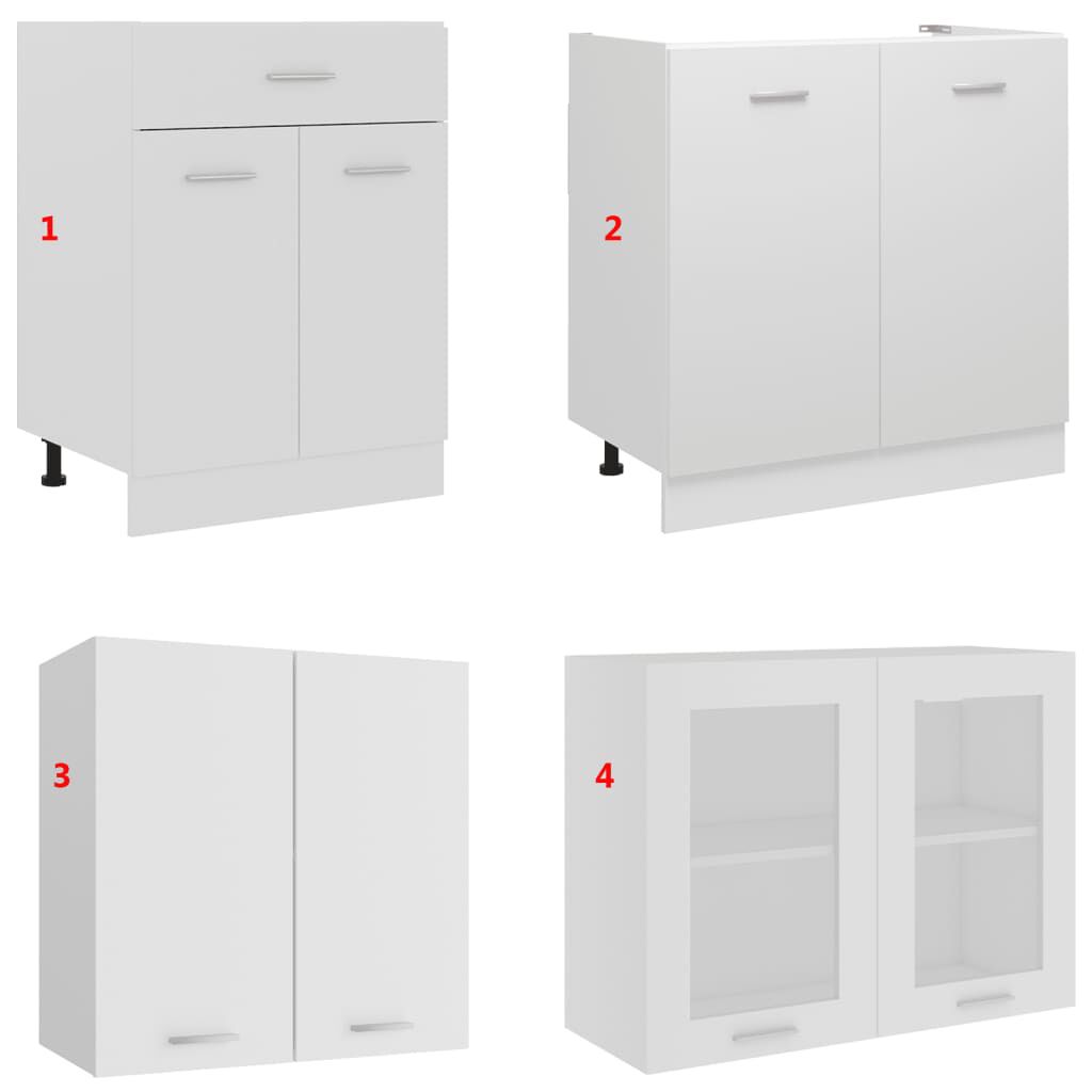 vidaXL 4 Piece Kitchen Cabinet Set Lyon White Engineered Wood