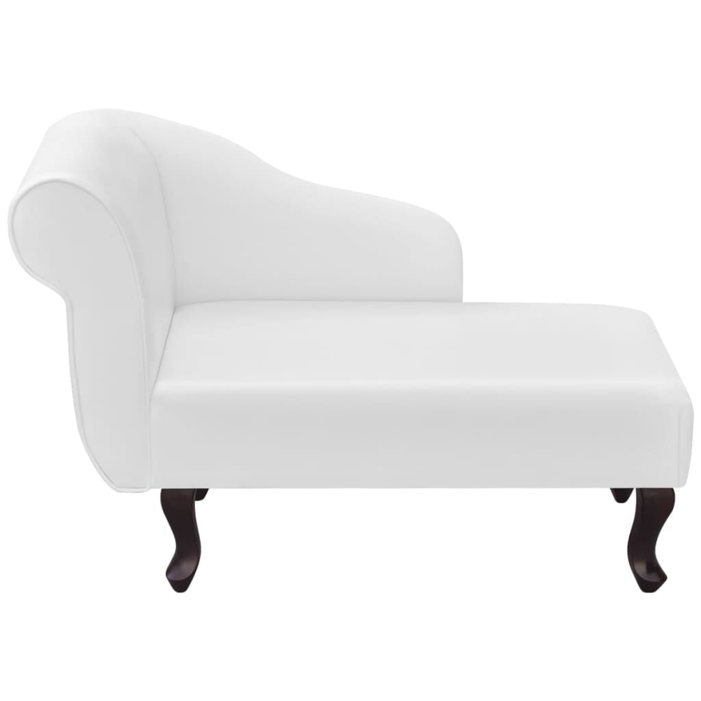 vidaXL Chaise Longue White Faux Leather