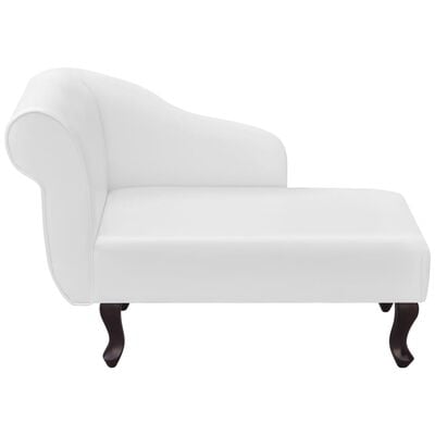 vidaXL Chaise Longue White Faux Leather, white vidaXL Chaise Longue White Faux Leather