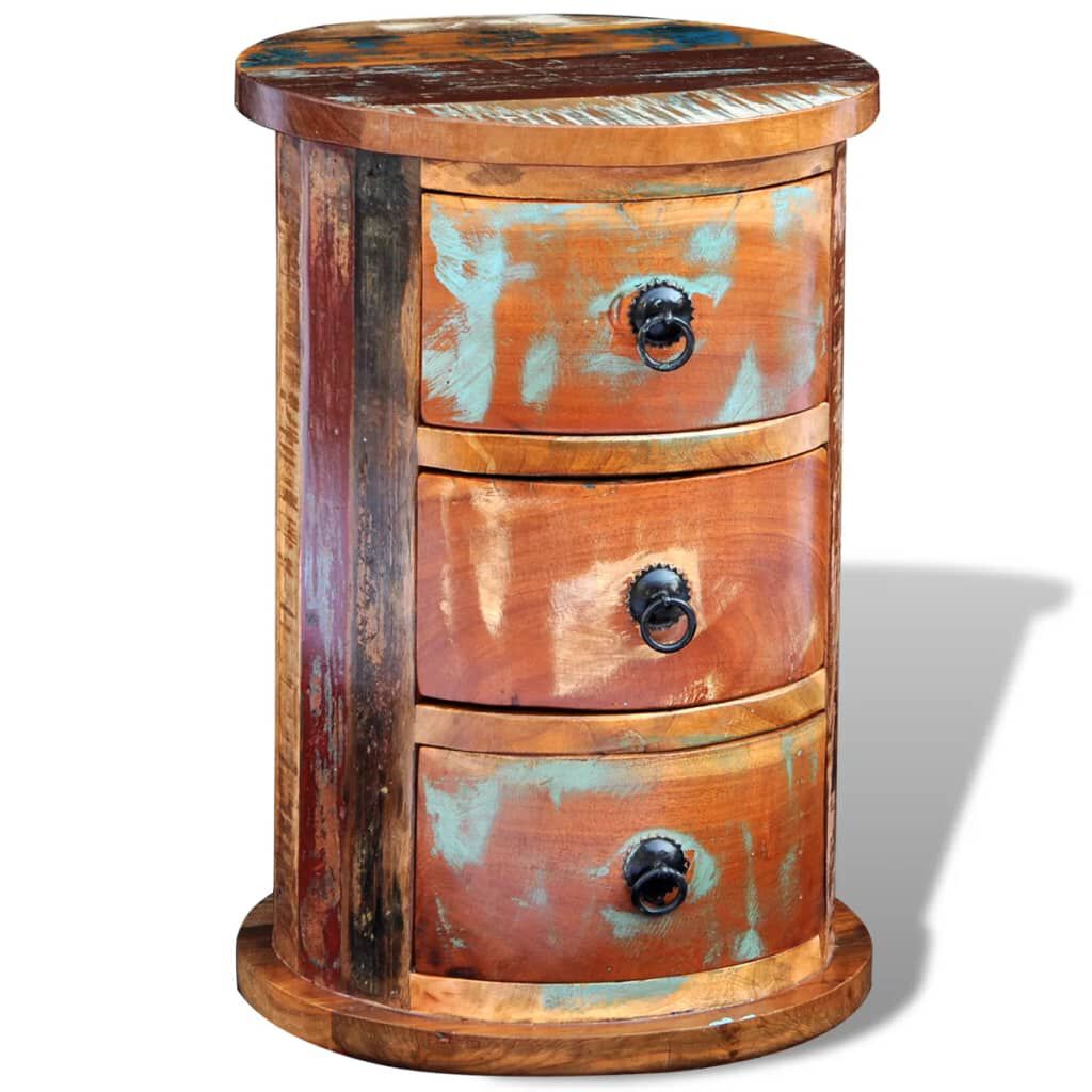 vidaXL Reclaimed Cabinet with 3 Drawers Solid Wood