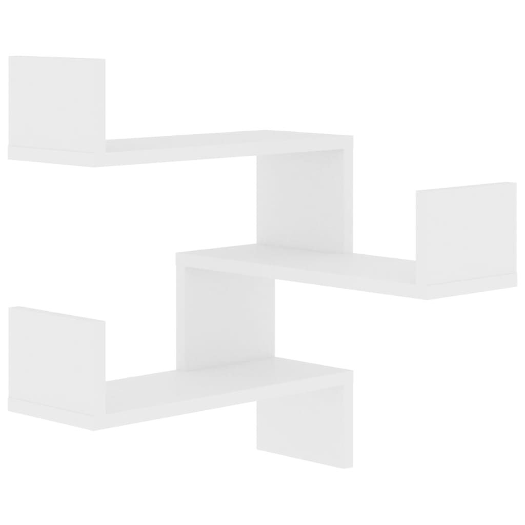 vidaXL Wall Corner Shelf White 40x40x50 cm Engineered Wood