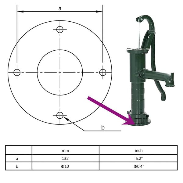 vidaXL Cast Iron Garden Hand Water Pump