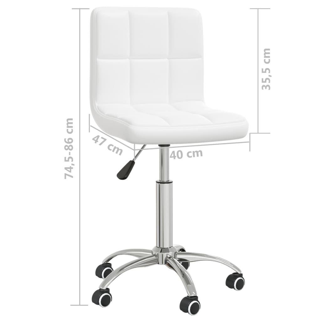 vidaXL Swivel Office Chair White Faux Leather