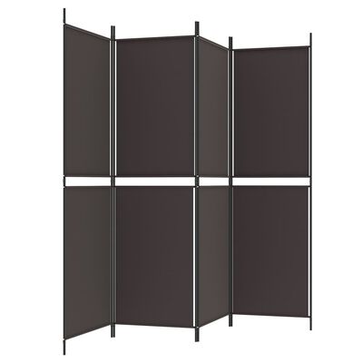 vidaXL 4-Panel Room Divider Brown 200x180 cm Fabric, brown vidaXL 4-Panel Room Divider Brown 200x180 cm Fabric