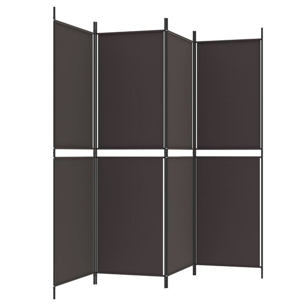 vidaXL 4-Panel Room Divider Brown 200x180 cm Fabric