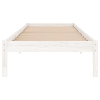 vidaXL Bed Frame without Mattress White Solid Wood 90x200 cm, white vidaXL Bed Frame without Mattress White Solid Wood 90x200 cm