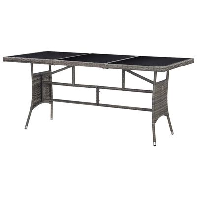 vidaXL Garden Table Grey 170x80x74 cm Poly Rattan,  vidaXL Garden Table Grey 170x80x74 cm Poly Rattan