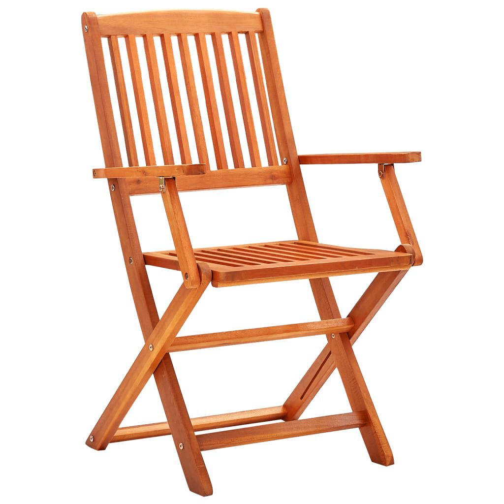 vidaXL Folding Garden Chairs 6 pcs Solid Eucalyptus Wood