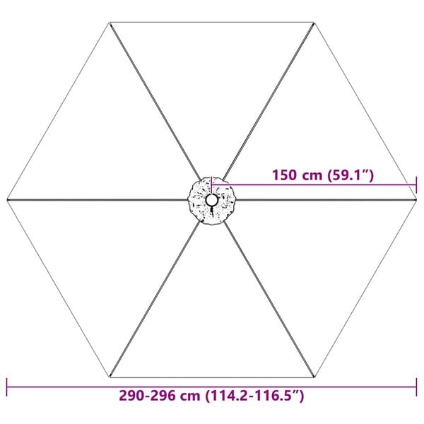 vidaXL Replacement Fabric for Outdoor Parasol Sand White 300 cm