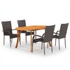 vidaXL 5 Piece Garden Dining Set Brown