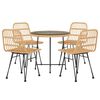 vidaXL 5 Piece Garden Dining Set Poly Rattan